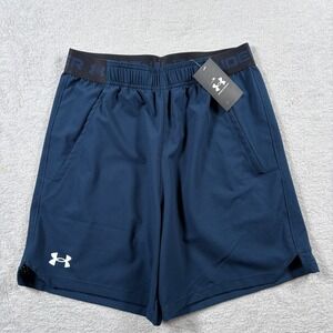 Under Armour UA Vanish Woven 6in Shorts Mens Small Blue Fitted Logo Running